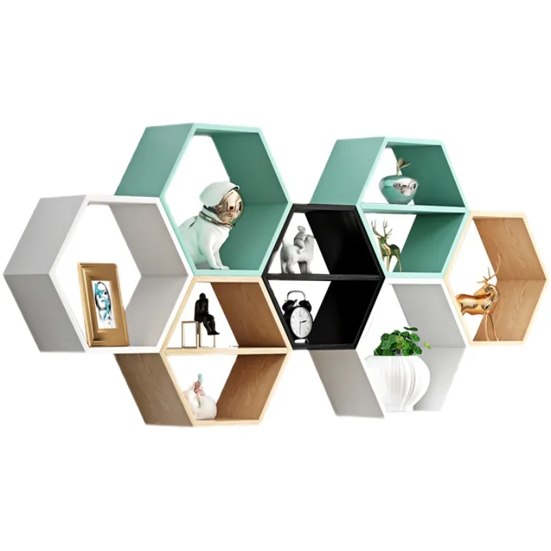

Shelf Storage Shelves Storage Locker Book Organizers Home Furniture Muebles Para Hogar Hexagonal Honeycomb Creative Wall Shelf