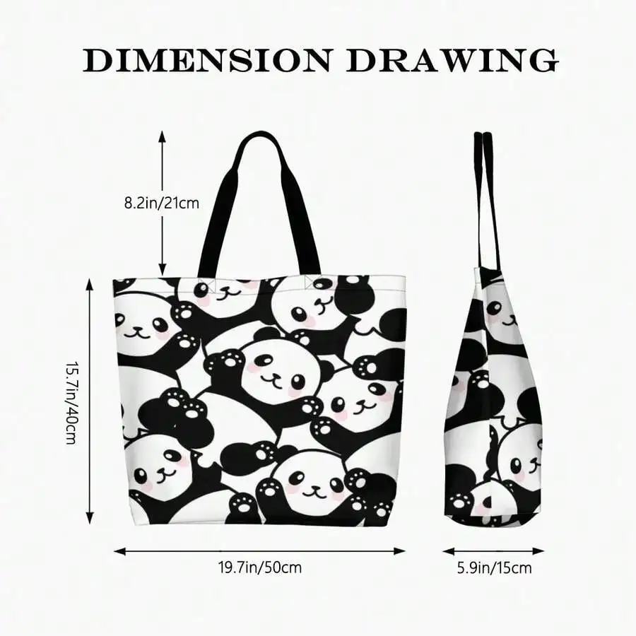 

Cute Panda Print Casual Tote Bag For Women Stylish Oversized Shoulder Bag