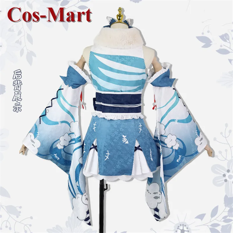 Cos-Mart Anime Vtuber Hololive Gawr Gura Cosplay Costume Lovely New Year's Kimono Uniform Activity Party Role Play Clothing