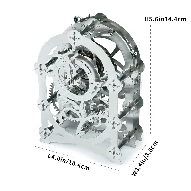 Adult High Difficulty Clockwork Power Mechanical Transmission Clock Countdown Timer 3d Stereo Metal DIY Assembly Model