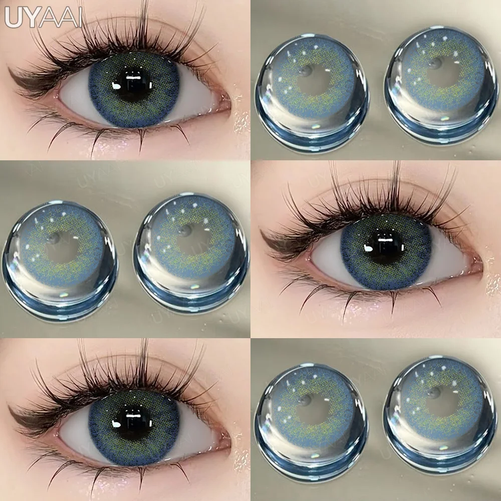 UYAAI 1 Paar natürliche Kontaktlinsen in brauner Farbe für Augen, blaue Augenlinsen, grüne farbige Pupillen, hochwertige Farbe – Detail 20