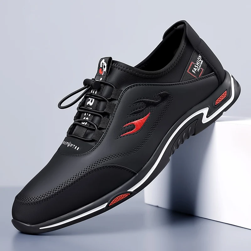 Leather Men's Fashion Breathable Men Casual Walking Business Shoes Outdoor Flats Comfortable Driving Shoe Male Loafers Sneakers