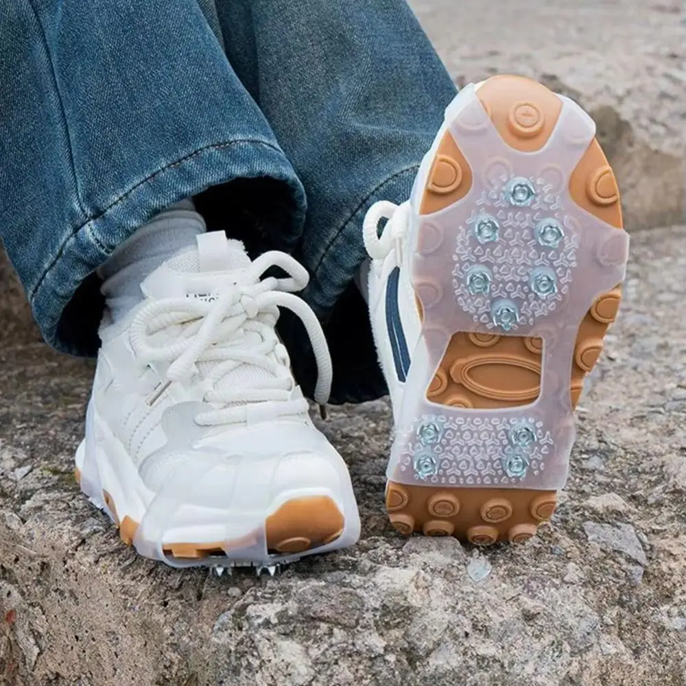 

10 Studs Shoes Spikes Cover Anti-Skid Stretchable Snow Spikes Shoes Shoe Spike Flexible 10 Teeth Steel Ice Gripper