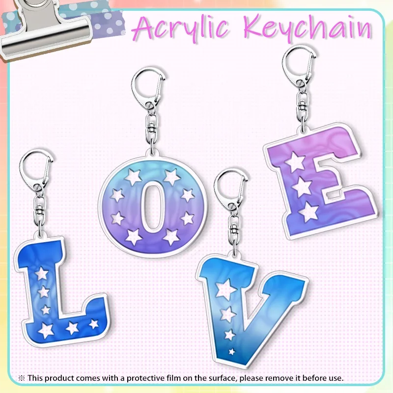 

Брелок-подвеска 6 см из акрила с металлической вставкой, простой дизайн, хит продаж в Instagram, подарок, мультяшный дизайн, английские буквы, для ключей и сумок