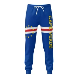 Mens Sweatpants Cape Verde Flag Pants with Pockets Joggers Soccer Football Multifunction Sports Sweat With Drawstring
