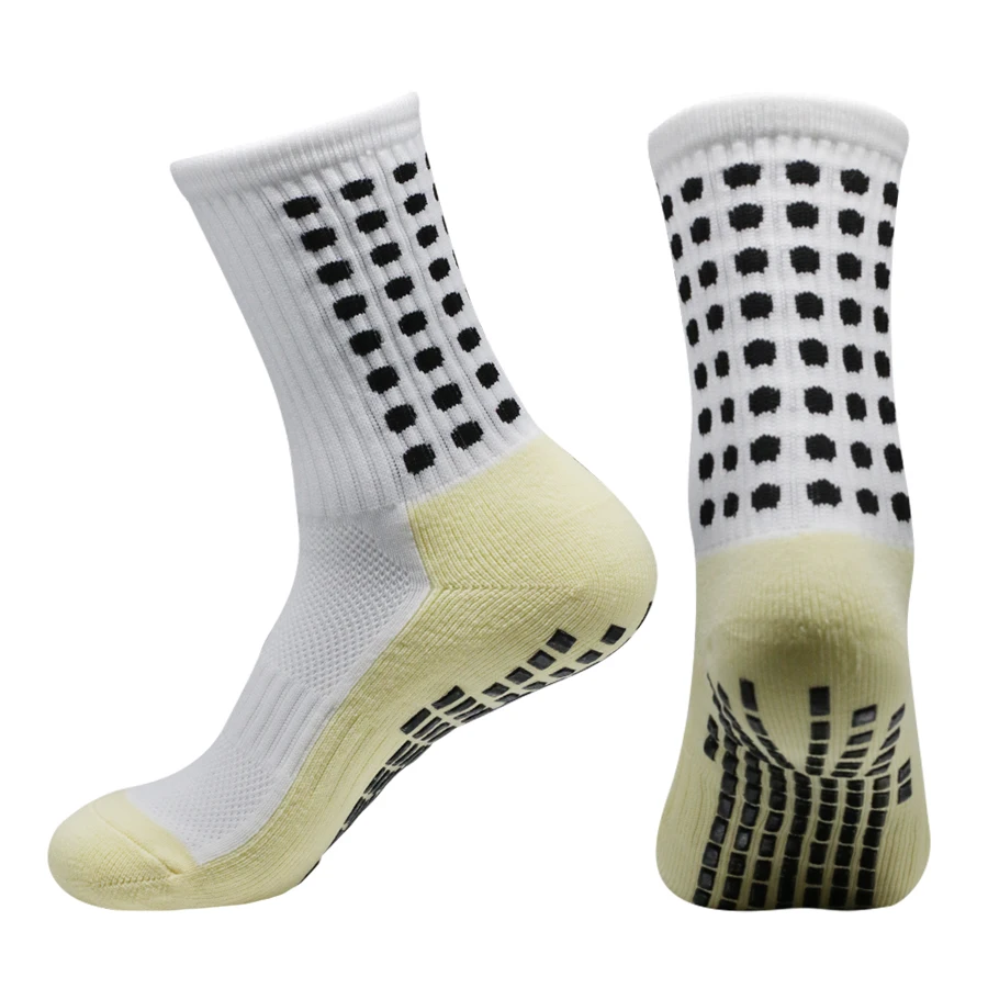 1 Pair Teenager New Anti-slip Silicone Bottom Football Socks Outdoor Sports Sweat Absorbent Breathable Children Soccer Socks