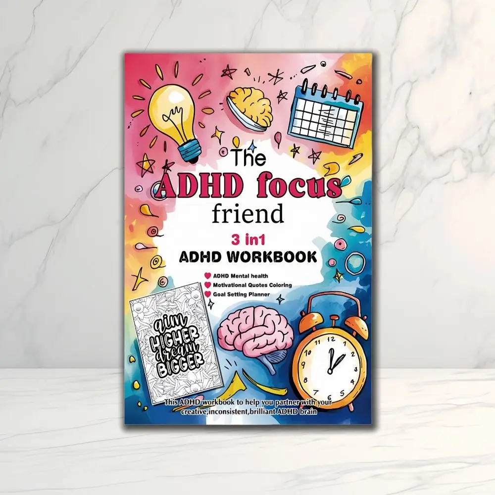 Three In 1 Daily Planner Concentration-Oriented Multifunctional Task Planner Psychological Adjustment Coloring Undated Planner