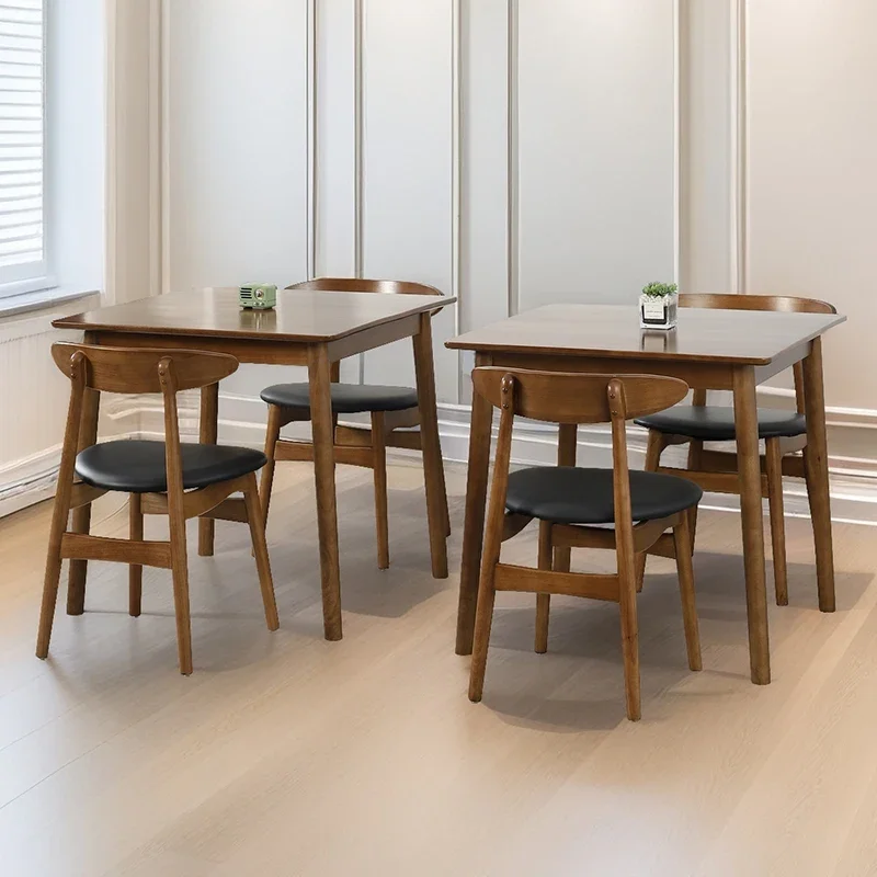 

Nordic style solid wood straight leg square table, casual negotiation table, coffee shop, milk tea shop reception and resting so
