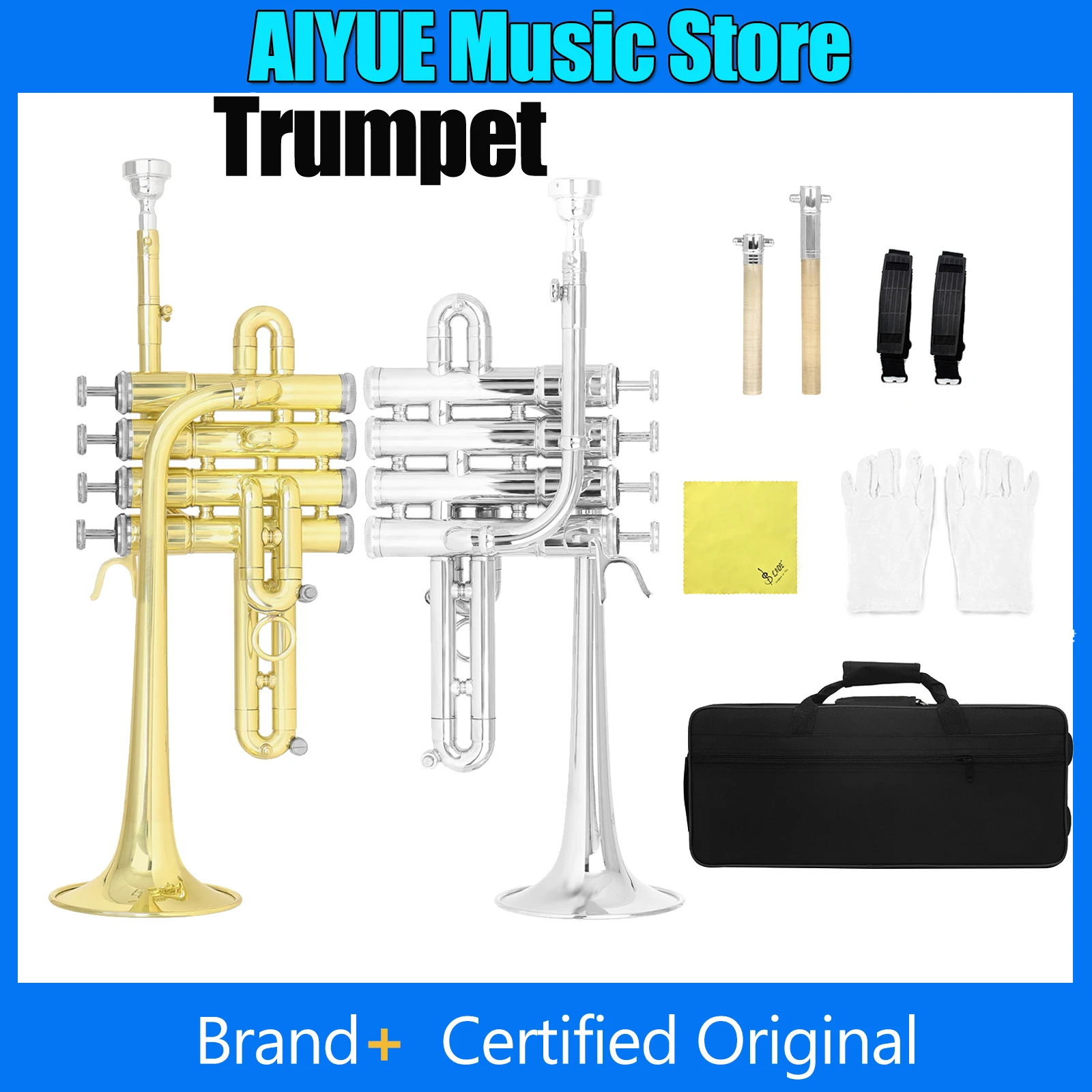 

SLADE Bb Труба Тенор Латунь Предотвращение ржавчины Подходит для начинающих/выступлений Маленькие латунные инструменты с коробчатыми аксессуарами