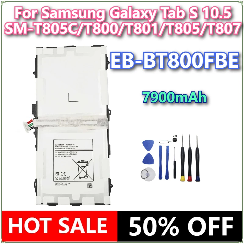 

Совершенно новый аккумулятор для планшета EB-BT800FBE для Samsung Galaxy Tab S 10,5 SM-T805C/T800/T801/T805/T807 + инструменты