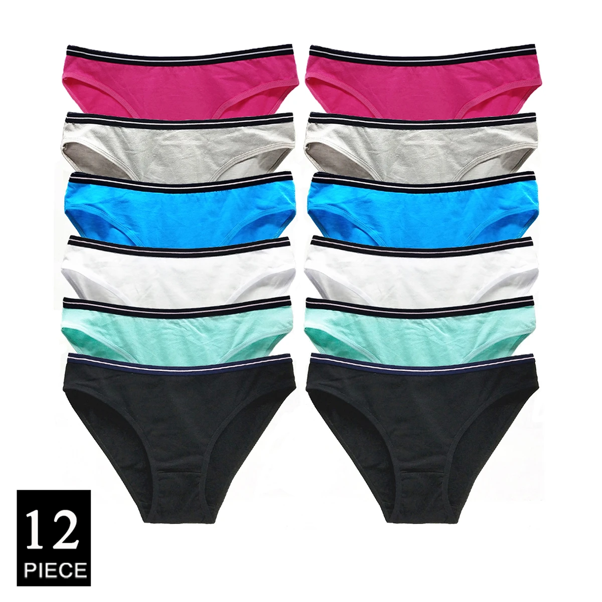 

12 Pcs Women's Cotton Panties Low Rise Sexy Briefs Cute Girls Knickers Lingerie Set Ladies Underwear