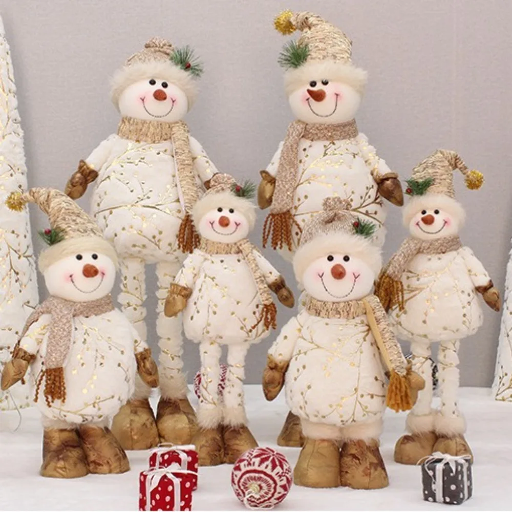 

Gilding Christmas Snowman Telescopic Doll Printing Festival Christmas Doll Elf Cute Soft Merry Christmas Decoration Xmas Decor