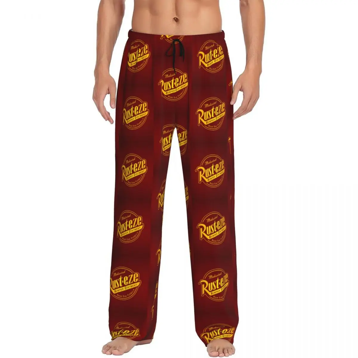 Pantalones de pijama Lightning Mcqueen personalizados para hombre, pantalones de dormir con estampado de coches y bolsillos