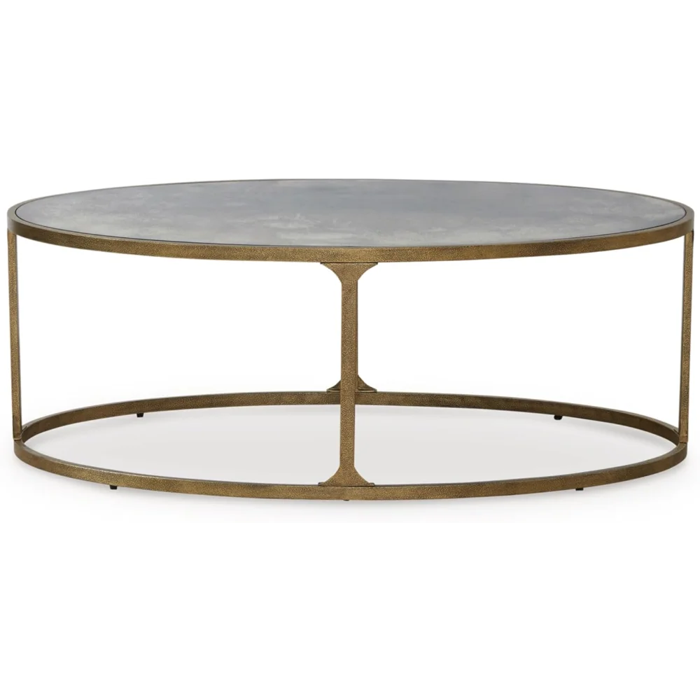 طاولة قهوة معدنية انتقالية بتصميم مميز مع سطح من الزجاج المقسى، معدنية #3