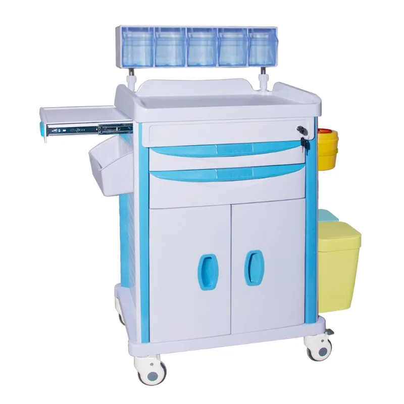 Hospital Equipment Multi-function Medical Crash Cart ABS  Trolley