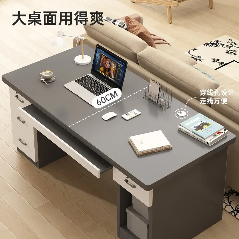 for Computer Desk Office Desktop with Drawer Modern Simple Double Staff Desk Can Place Host