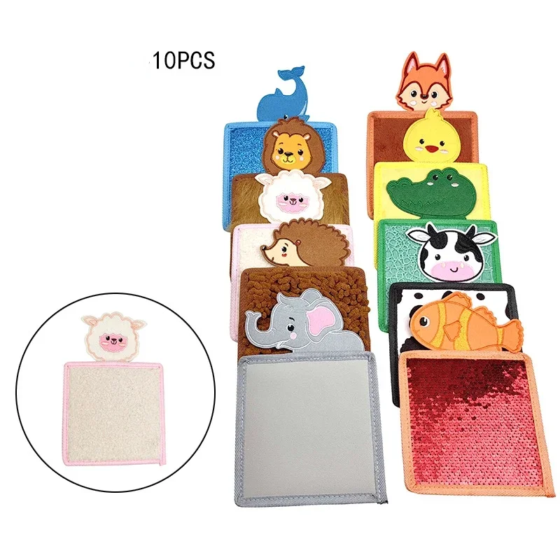 10pcs/set Animal Shaped Memory Training Pad Children Sensory Pad Texture Sensory Toy Household Nursing Hair Sensory Pad