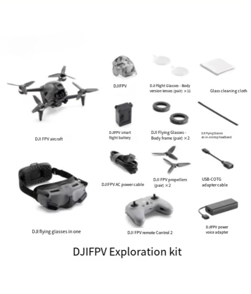 Pour DJI FPV – ensemble standard d'exploration FPV, machine de croisement originale non ouverte et inactivée