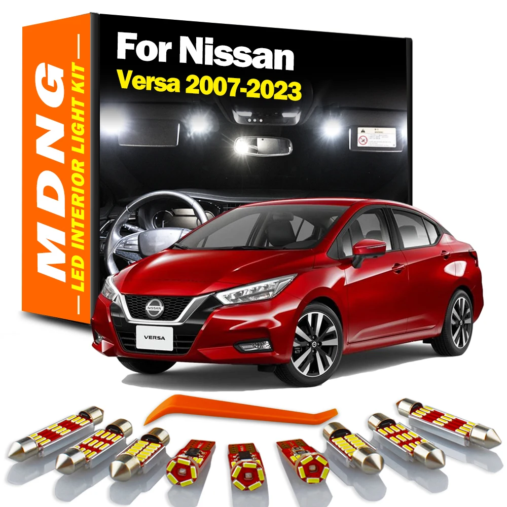 For Nissan Versa 2007 2009 2011 - 2015 2017 2019 2020 2021 2022 2023 LED Bulbs Interior Light Kit License Plate Lamp Accessories