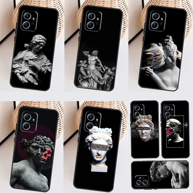 Greek Aesthetics Plaster statue Case For Xiaomi Redmi Note 12 11 10 8 9 Pro 12S 11S 10S 9S Coque For Redmi 12 9C 10C 12C