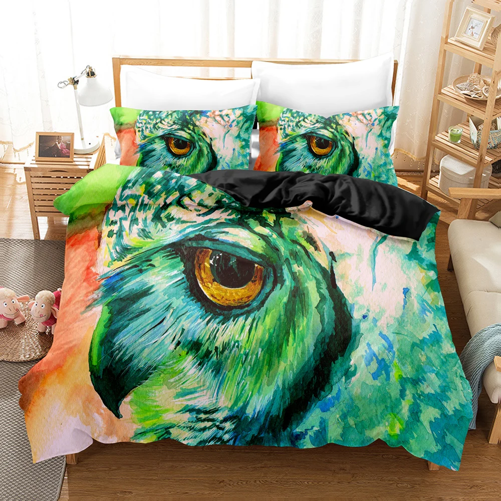 

3D3 The OwlBedding Sets Duvet Cover Set With Pillowcase Twin Full Queen King Bedclothes Duvet Cover 200x200