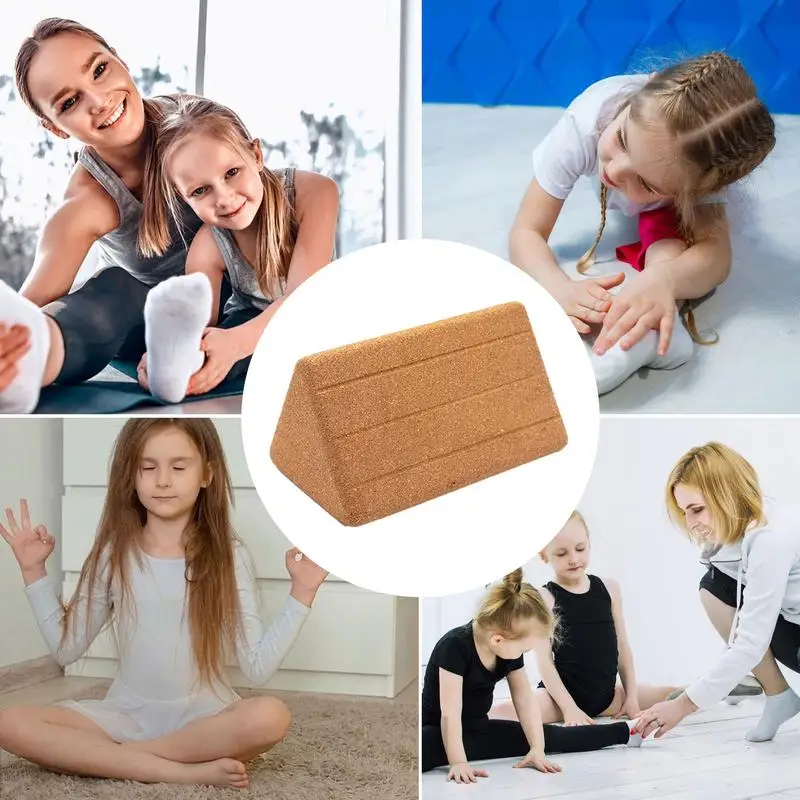 Cork Yoga Block EVA Foam Brick For Beginners Yogis Pilates Yoga Accessories Exercise Workout Training Triangular Yoga Brick