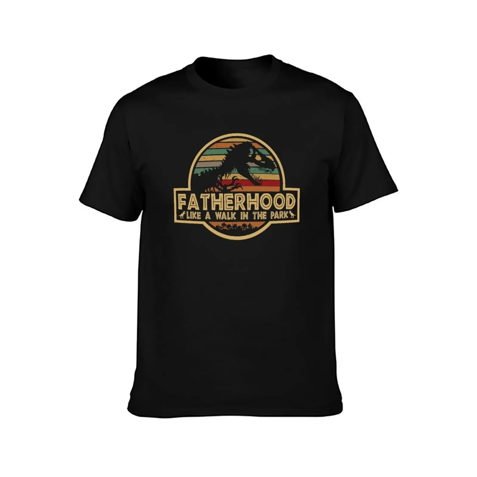 Fatherhood Like A Walk In The Park Retro Vintage T-Rex Dinosaur Father's Day T-Shirt vintage vintage clothes men t shirts