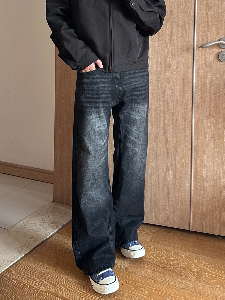 

Waed Men's Jeans Spring American Cool Straight Leg Long Pants Slimming High Waist Bell Bot Cleanfit Sle