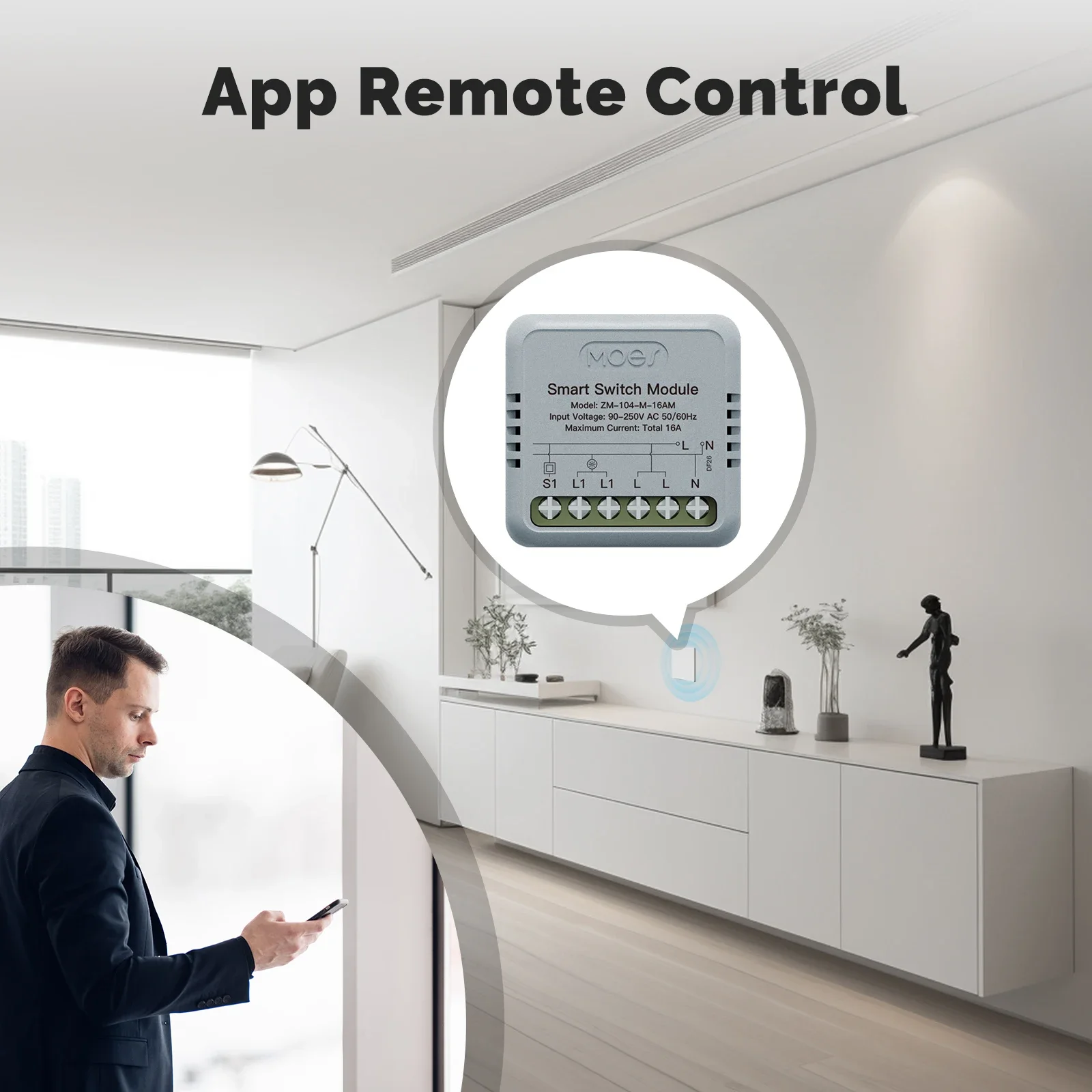 MOES Tuya ZigBee Smart Mini Schalter Modul Stromverbrauch Monitor Licht Schalter 1 Gang 16A Breaker Unterstützung Alexa Google