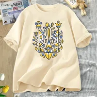 Ukrainian Trident T-shirt Women Men Cotton Ukraine T-Shirt Unisex Ukraine Graphic T Shirts Oversized Woman Clothing