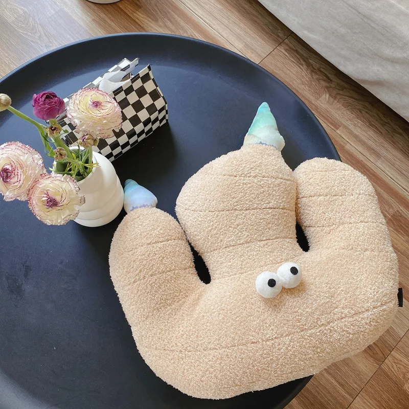 Funny Fresh Ginger Plush Throw Pillow Stuffed Brown Plant Seat Cushion Soft Indoor Floor Decor Christmas Gift