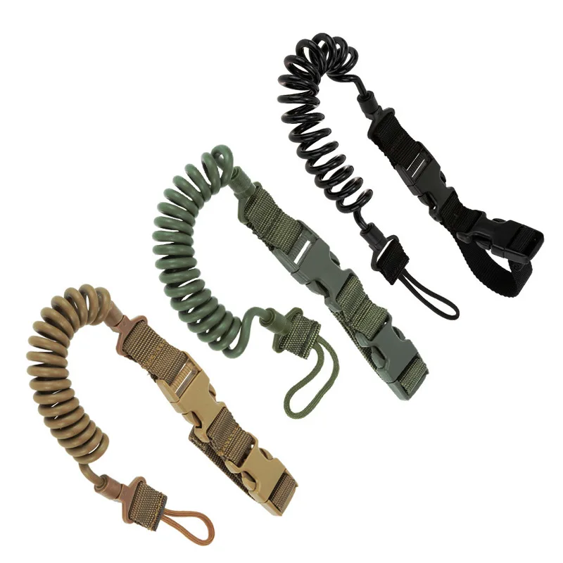 Telescopic Gun Sling Elastic Secure Lanyard Spring Handgun Pistol Sling Strap Belt Gun Rope Outdoor Hunting Accessories