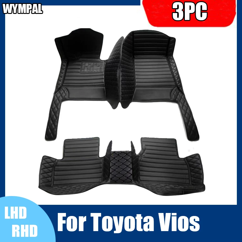 Car Mats For Toyota Vios Belta Yaris Sedan Limo XP90 2008~2012 Auto Carpet Rugs Leather Mat Waterproof Floor Pad Car Accessories