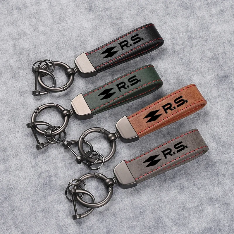 Luxury Fashion Leather Keychain Key Rings Car Accessories Custom Gift For Renault RS Clio Scenic Logan Megane Koleos Sandero Car