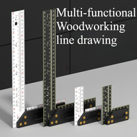 Stainless Steel 90° Positioning Angle Ruler Multi-Function Hole-Marking Square for Woodworking Precision Layout Industrial-Grade