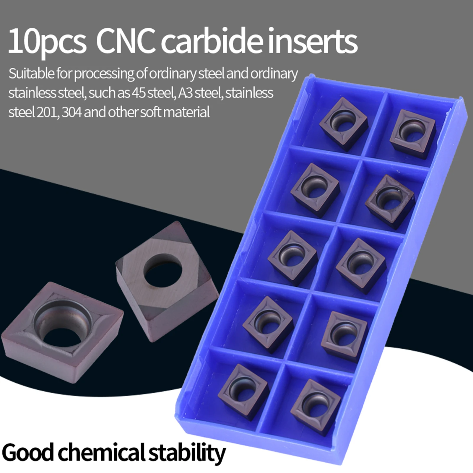 

CNC Carbide Tips Inserts Blade Cutter Lathe Turning Tool With Box CCMT09T304 VP15TF CNC carbide inserts Lathe Turning Tool