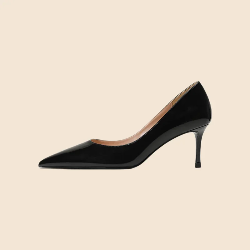 Female Socialite Thin Heel Shoes 6cm Pointed Head High Gradual Color Change Comfort PU Increasing Platforms Plus Size Slip-On