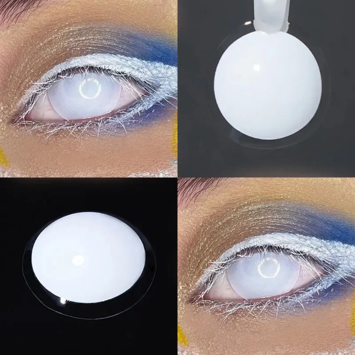 VISUASHOW Anime Cosplay Farbige Kontaktlinsen für Halbjährlichen Gebrauch 1 Paar Blind-Block Farbige Augenlinsen für Party- und Halloween-Make-up – Detail 5