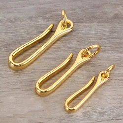 1pcs Belt Clip Key Rings Hook Keychain Solid Brass U Hook Key Chain Belt Wallet Clip Holder Gold Loop Leather Craft Accessory