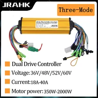 Controlador JRAHK BLDC 36V-60V controlador de bicicleta eléctrica de doble accionamiento de onda sinusoidal 350W-2000W accesorios para patinete eléctrico de tres modos