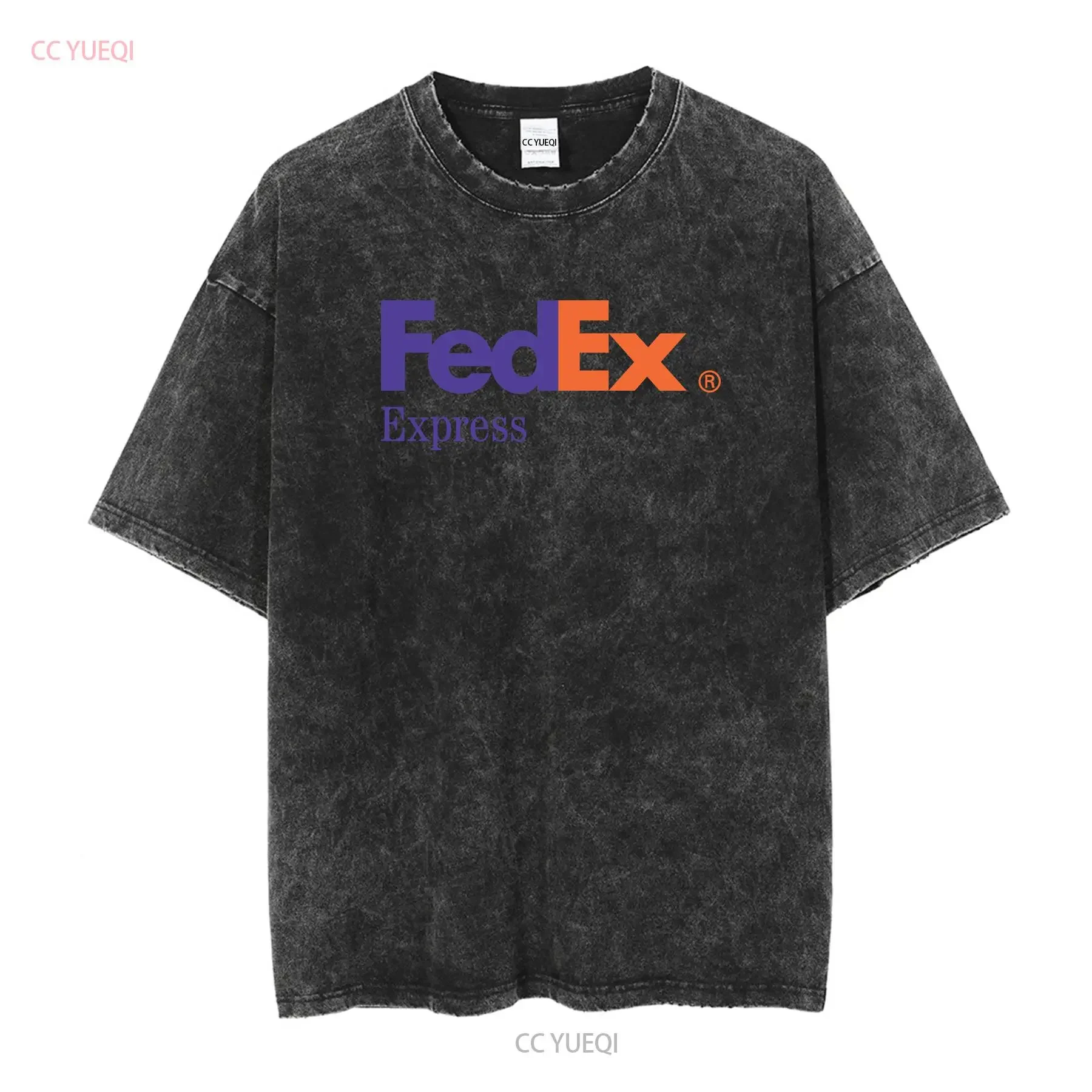 FedEx Express Logo 100 Cotton T Shirt S 5XL  Black vintage Washed fashion Casual homme Slightly Unisex Top For Everyday Wear