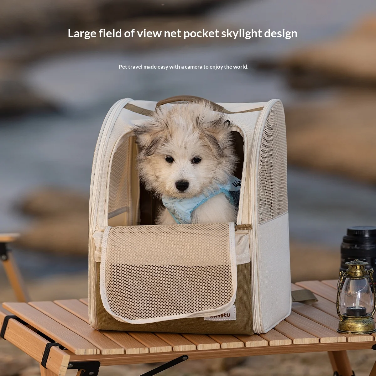 Mochila transportín plegable transpirable para perros y gatos, viaje