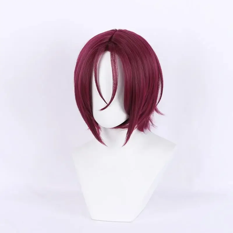 Anime Free Eternal Summer Rin Matsuoka Cosplay Costume parrucca uomini adulti breve vino rosso parrucche accessorio di abbigliamento puntelli di Halloween
