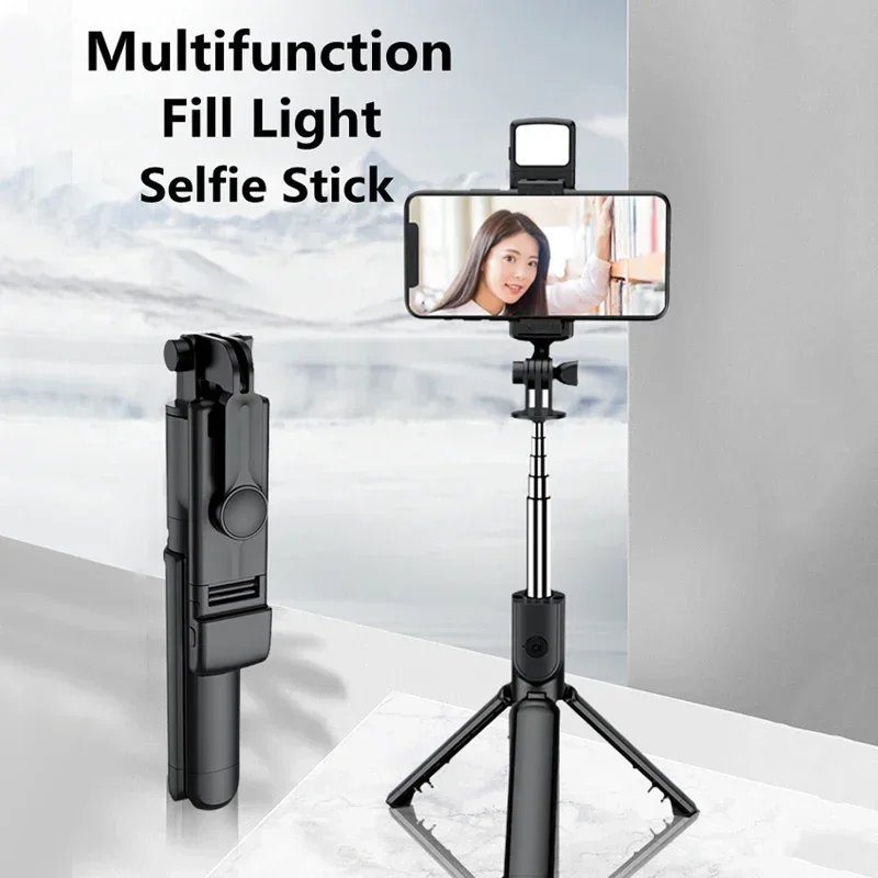 Wireless Bluetooth Selfie Stick Remote Shutter Tripod For iphone xiaomi huawei Phone Holder With Fill Light 360-Degree Rotation