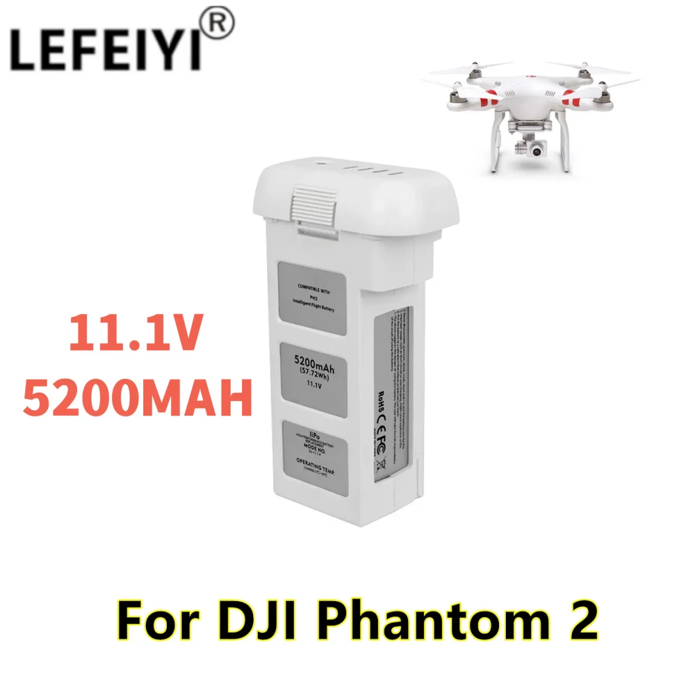 

LEFEIYI 11.1V 5200mah Lipo Drone Battery for DJI Phantom 2 Quadcopter Battery 57.72Wh Spare Battery Drone Parts