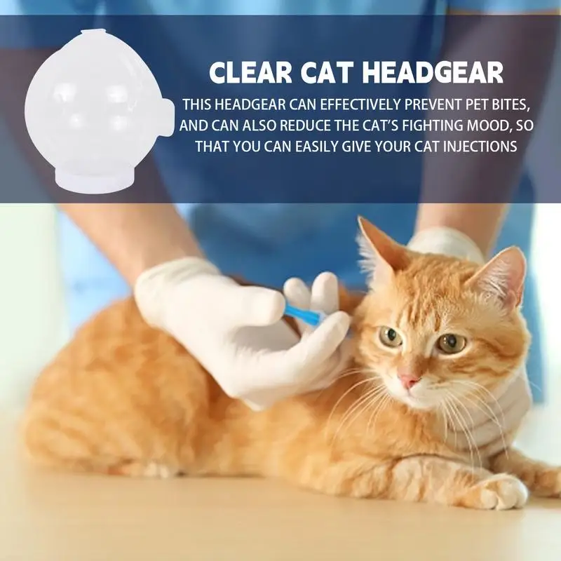 Cat Muzzle For Grooming Anti Bite Transparent Cat Hood Cat Astronaut Muzzle Drop-Proof Pet Accessories For Chewing Grooming Nail