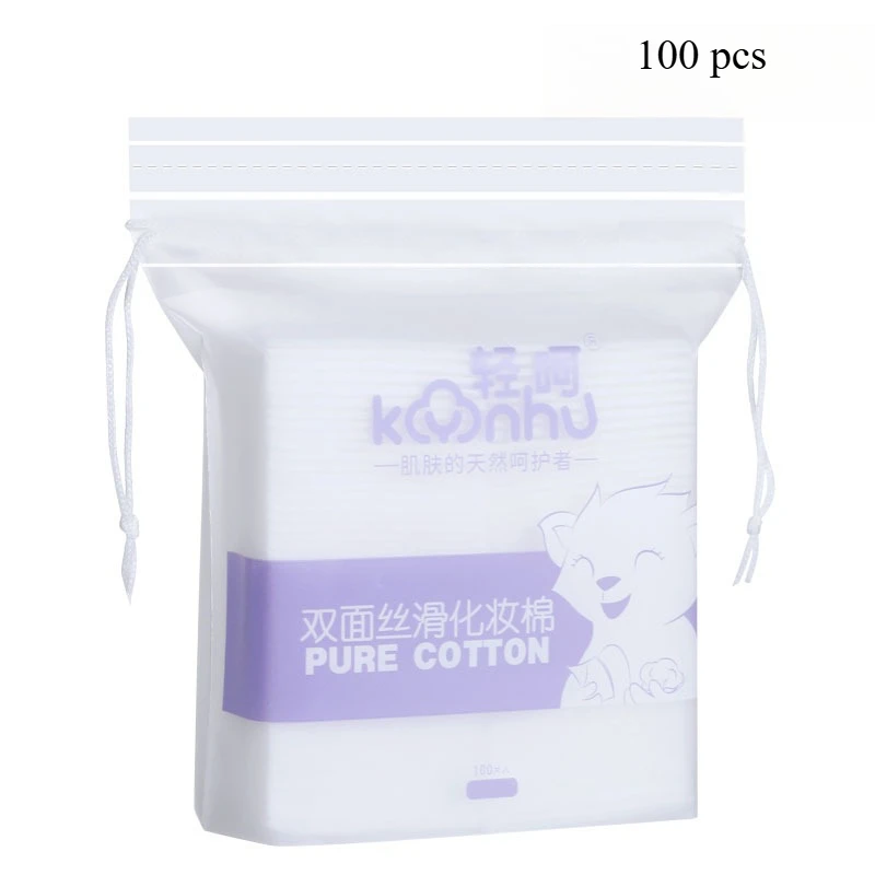 使い捨てメイク落としパッド 100 個ソフト通気性長方形スキンケアクリーニングコットンパッド毎日の顔のクリーニング
