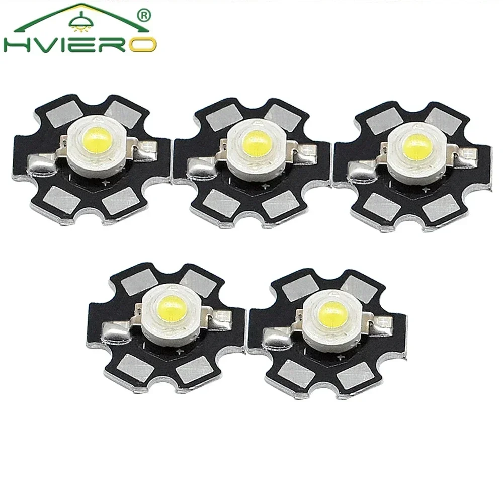 10Pcs LED Warm White Chip Lamp Bead 1W High Power For DIY Light With 20mm Star PCB Platine Heatsink Interior Decorative Lighting