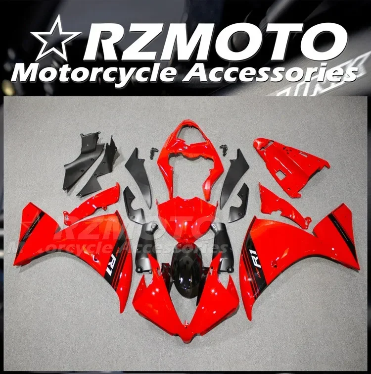 

4Gifts New ABS Motorcycle Bike Whole Fairings Kit Fit for YAMAHA YZF - R1 2012 2013 2014 12 13 14 Bodywork set Cool Black Red