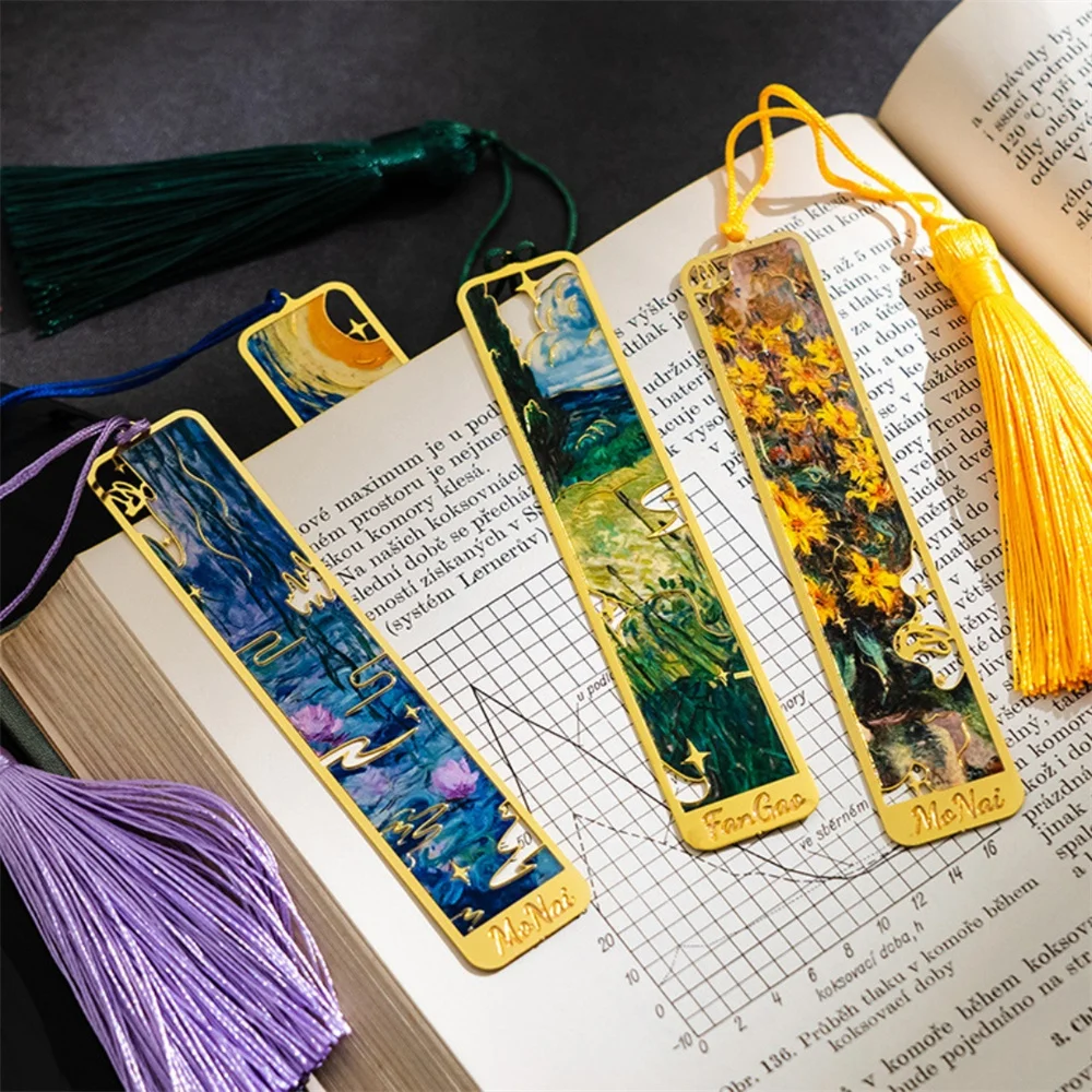 Classical Painting Bookmarks Reading Pages Book Markings Clip Metal Book Marks Book Page Mark School Supplies Stationery Gift